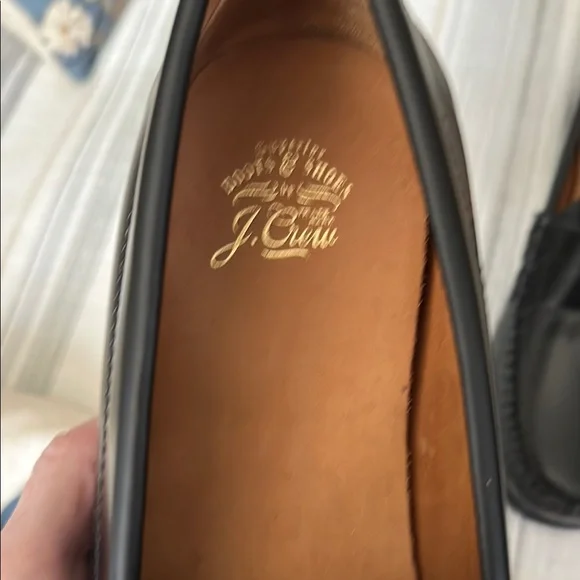 J. Crew Black Leather Slip-On Loafers - Picture 2 of 3